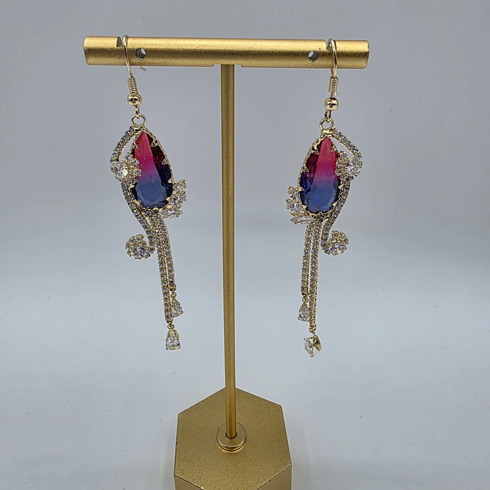 IElegant Multicolor Crystal Drop Earrings